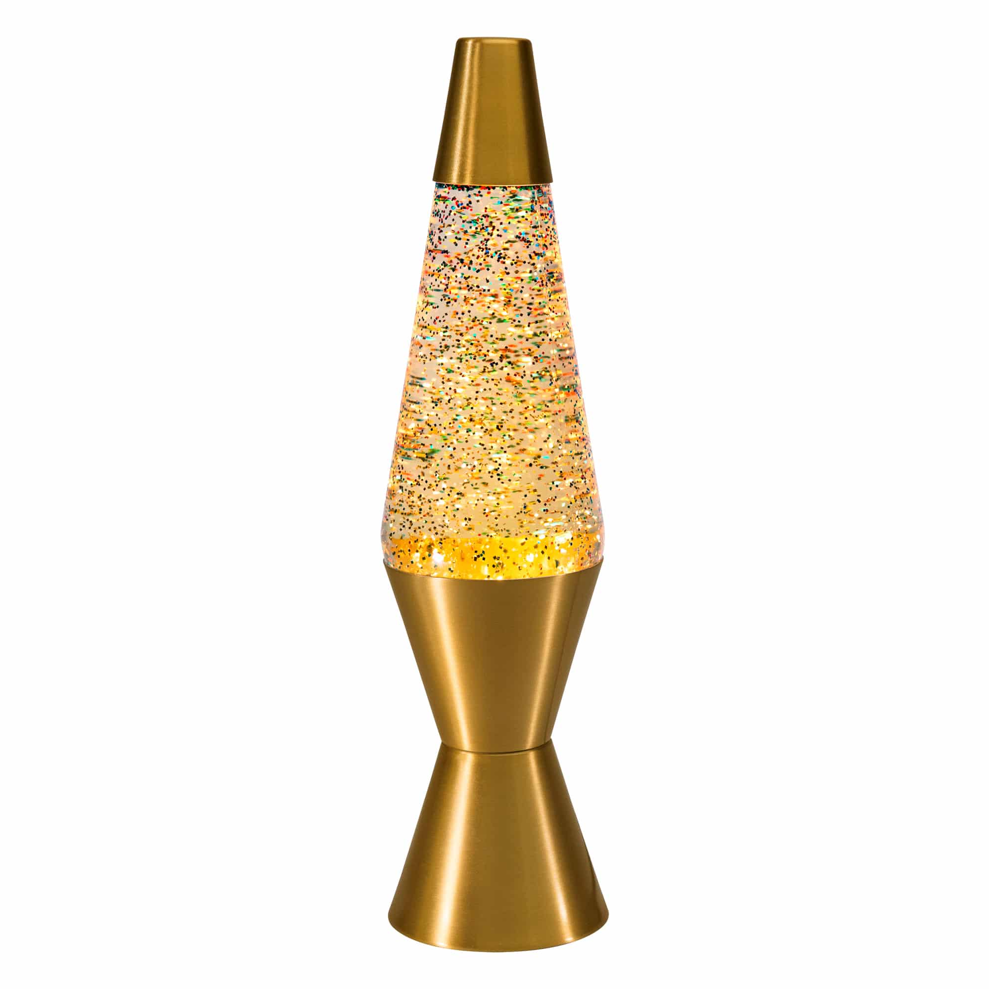14.5?? LAVA Lamp Rainbow Glitter ?C Clear/Gold