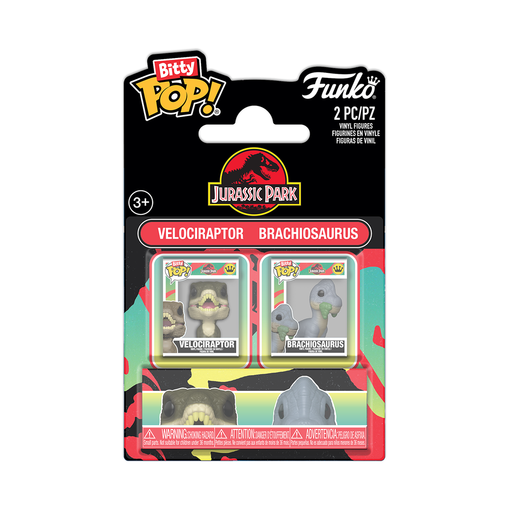 Bitty Pop! Velociraptor & Brachiosaurus 2-Pack