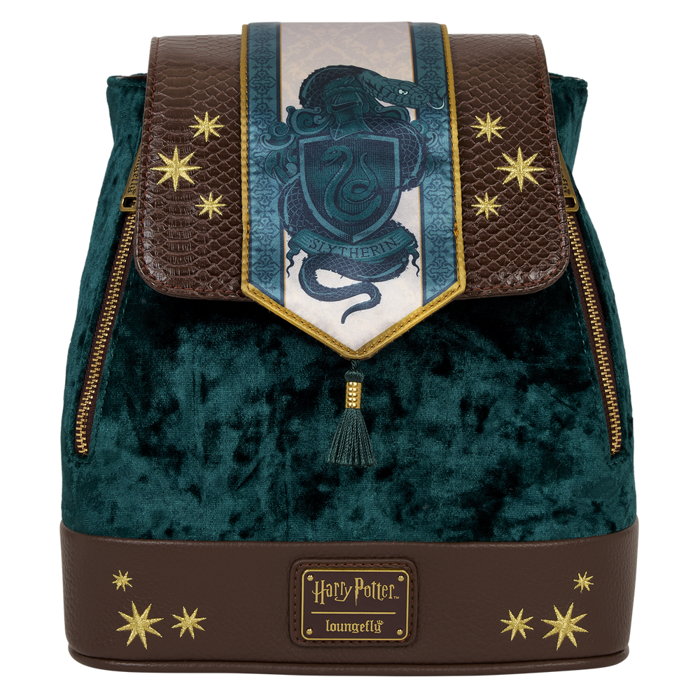Exclusive Harry Potter Slytherin Banner Velvet Mini Backpack