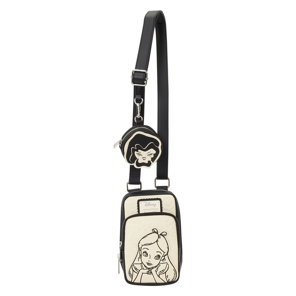 Alice in Wonderland Cell Phone Sling Crossbody Bag with Coin Bag
